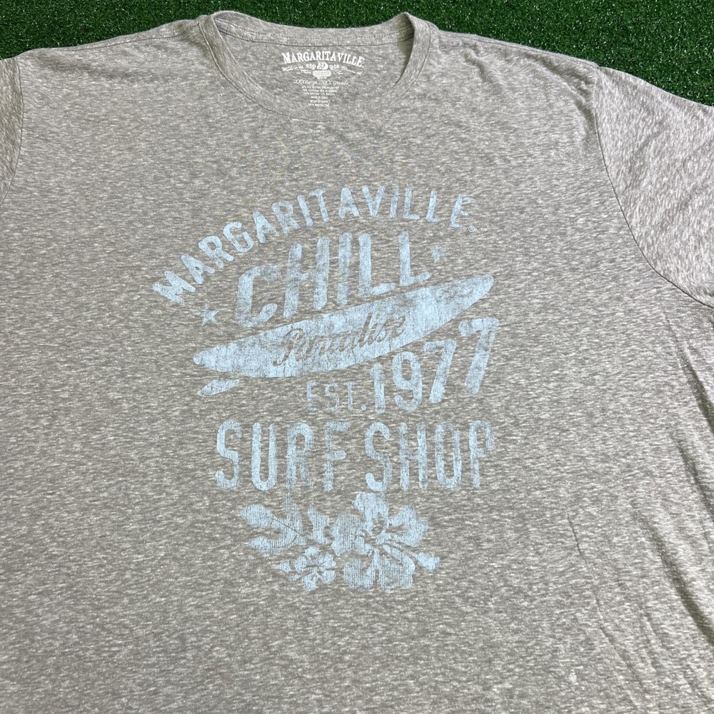 Margaritaville Faded Chill Surf Shop Est 1977 Gray T-Shirt Mens Size 3XL